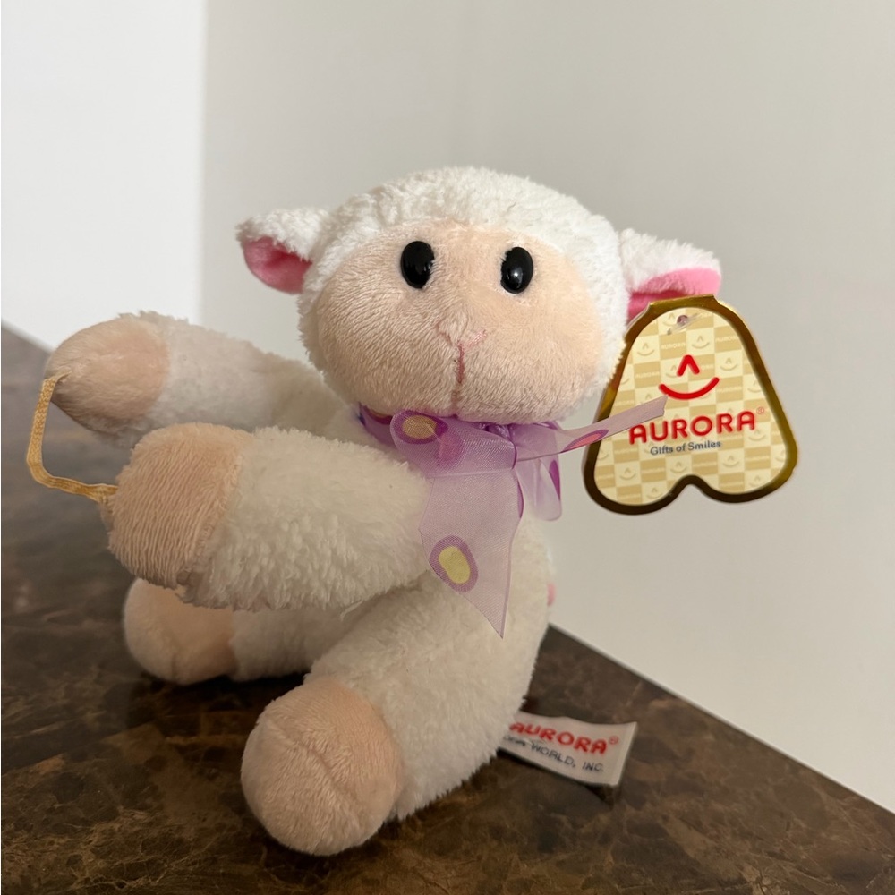 Aurora Bunny Lamb Vase Hugger Plush NWT Stuffed Animal Easter Gift Cute